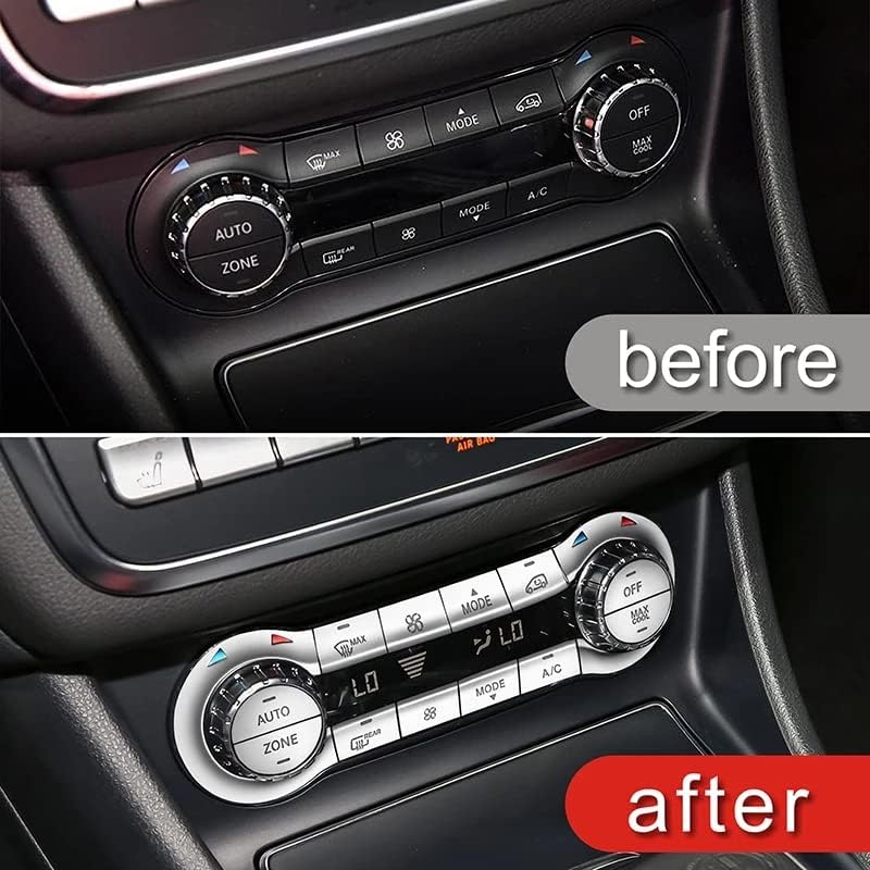 Miniatura 5 de Cubierta de botones de aire acondicionado para consola central de automóvil, calcomanías de botón de CA para Mercedes Benz GLA X156 CLA C117 Clase A