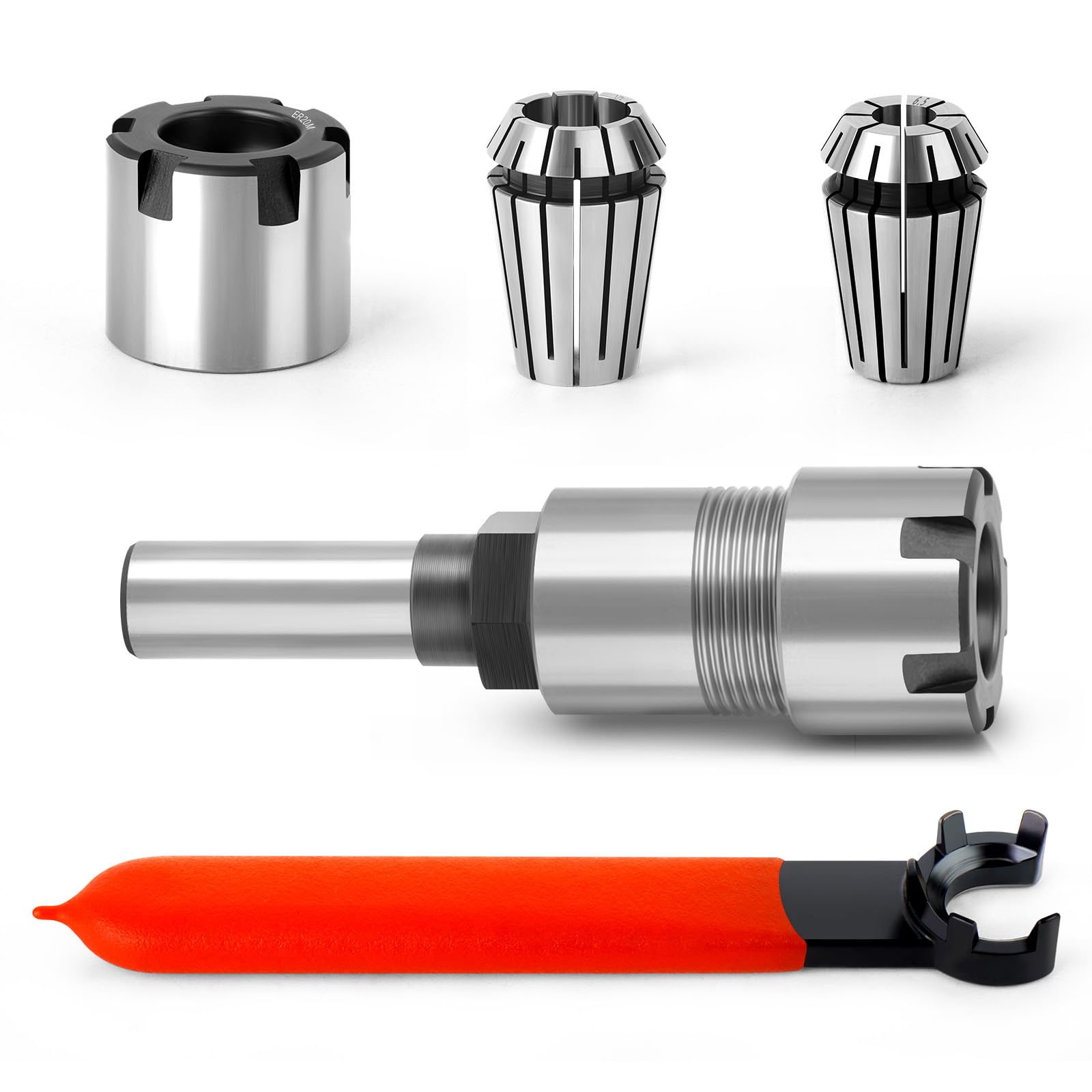 ERGAOBOY 1/2 Inch Shank Router Collet Extension Set with Spring Collets