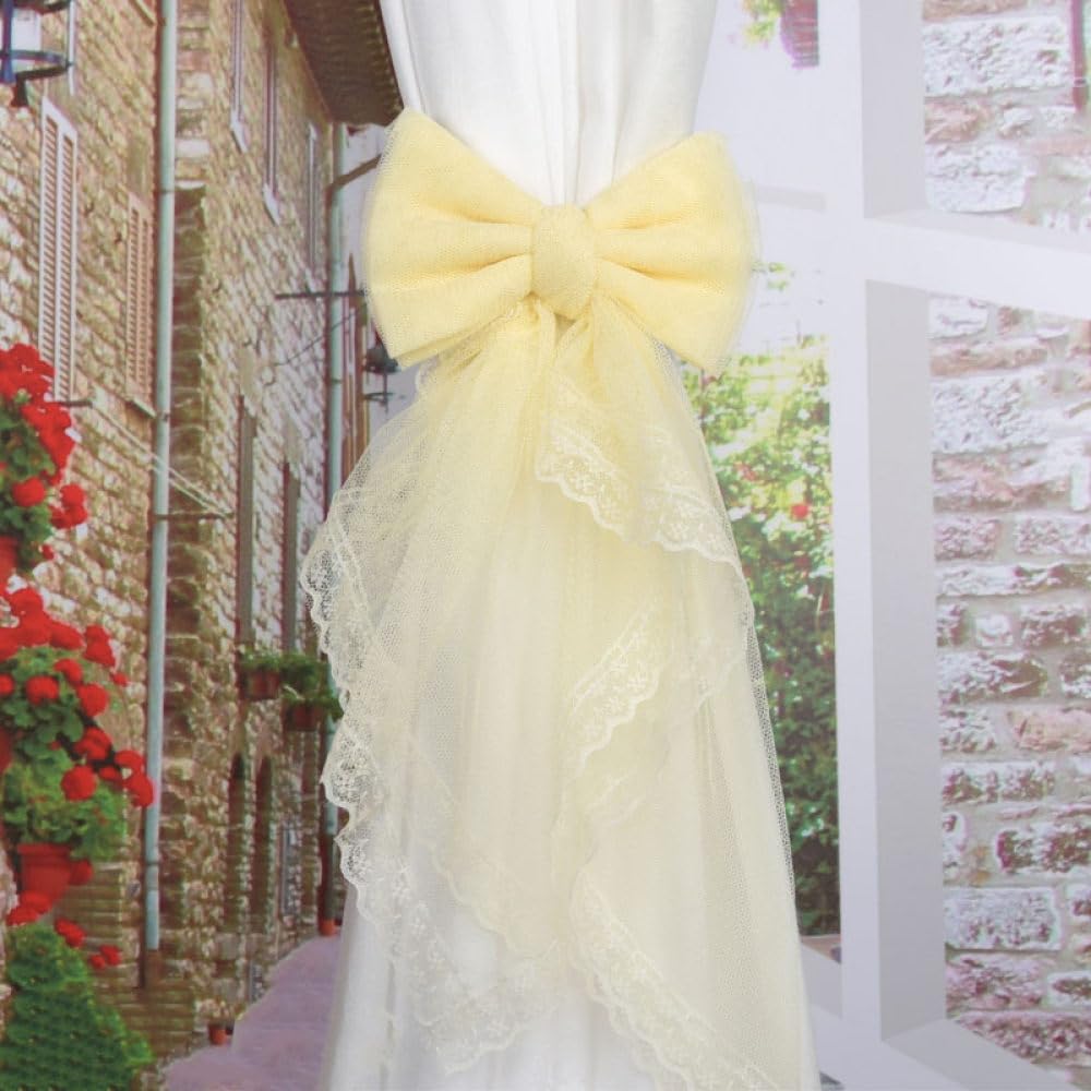 Correas de cortina para lugar de boda y lazos de encaje amarillos OUdini