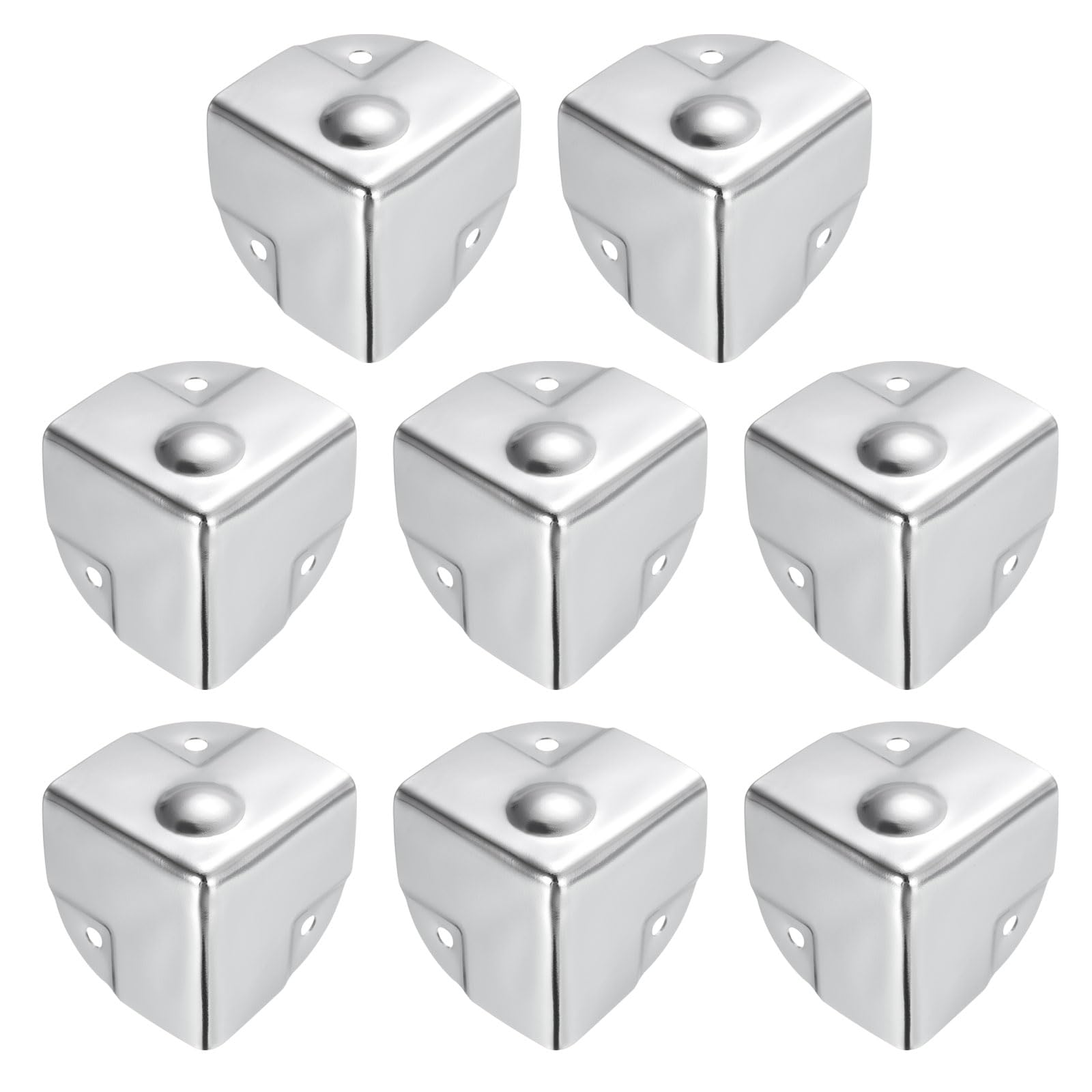 QUARKZMAN 40x40x40mm Metallo Box Protezioni Angolari Box Bordo Protettore Cromatura Tono Argento 16pz