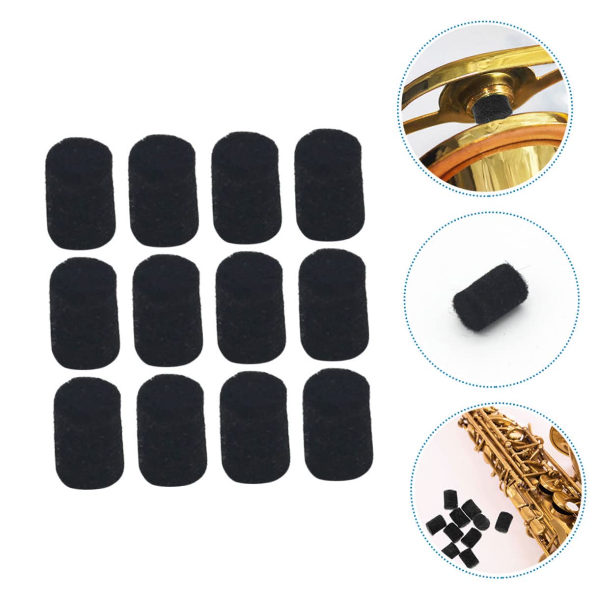 Mikinona 12piezas Protector De Pilar De Fieltro Repuestos Para Saxofón Accesorios Para Saxofón Para Talleres De Reparación De Instrumento Musical Columna De Fieltro Profesional