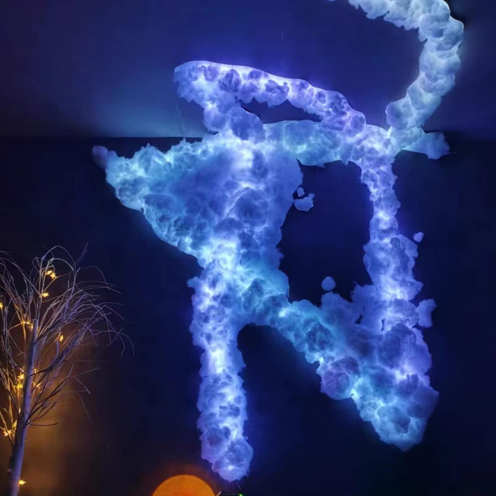 Światło RGB Raycloud, inteligentna nocna lampka LED, puszysta lampka w kształcie chmurki, kreatywna lampka DIY, dekoracja sufitowa do sypialni lub pokoju gier (49ft/15m)