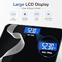 Balson Digital Bathroom Weighing Scale for Body Weight | 2.5kg-180kg Capacity | Large Blue LCD Display | Tempered Glass Body | Auto On/Off | High Precision Sensors | Ultra Slim Black Design gallery image