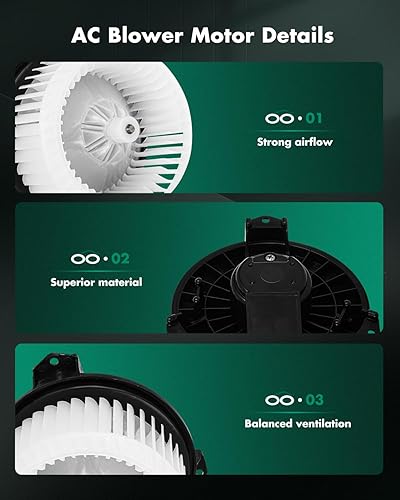 Vista 653 de SCITOO 700188 Reemplazo del motor del ventilador HVAC con jaula de ventilador para Toyota Tacoma 2005-2015, reemplazo OE - 87103-04043, 87103-04044