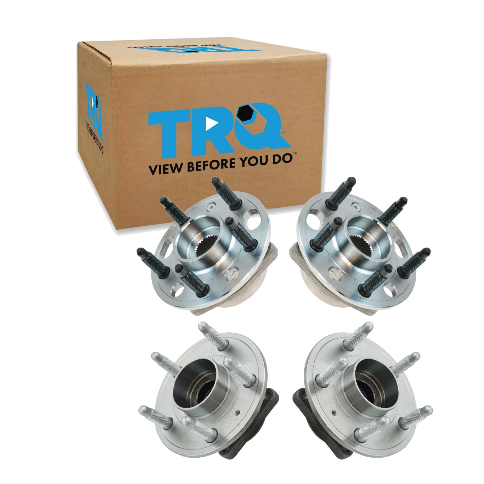 TRQ 2 Piece Front Rear Wheel Bearing &amp; Hub Assembly Set