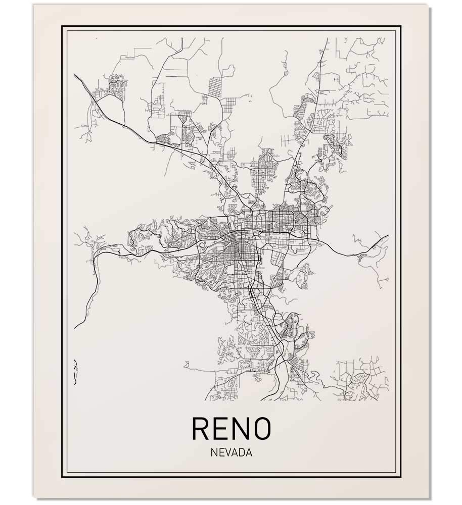 Buy Reno , of Reno, Reno , City s, Modern Art, City Prints, Reno Nevada