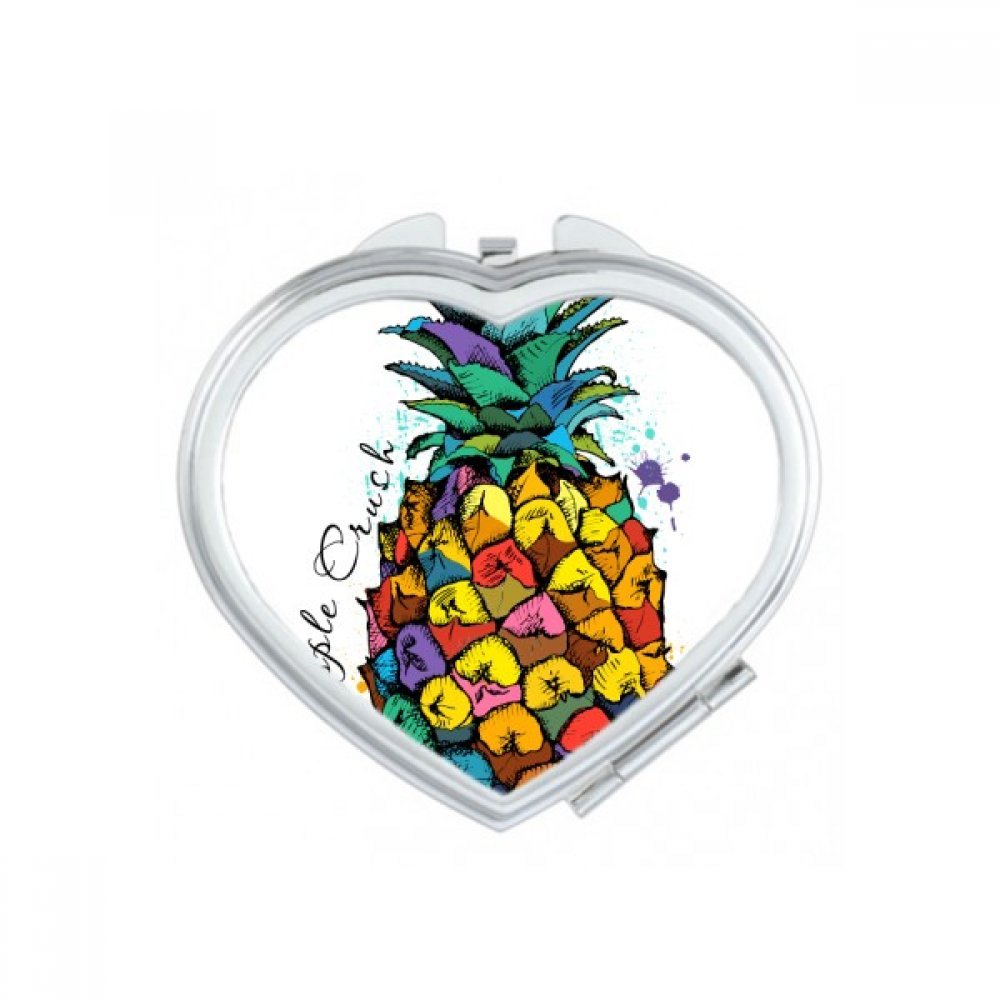 Miroir mignon petit cadeau portable avec motif ananas jaune