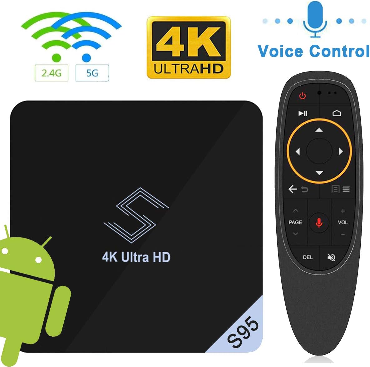 Android TV BOX - VIDEN S95 TV BOX Android 8.1 Smart TV Box Amlogic S905X2 Quad-Core Support 4K @60fps Ultra HD/ H.265 Dual Band WiFi 2.4GHz / 5.8 GHz WIFI Media Player Bluetooth with Voice Remote