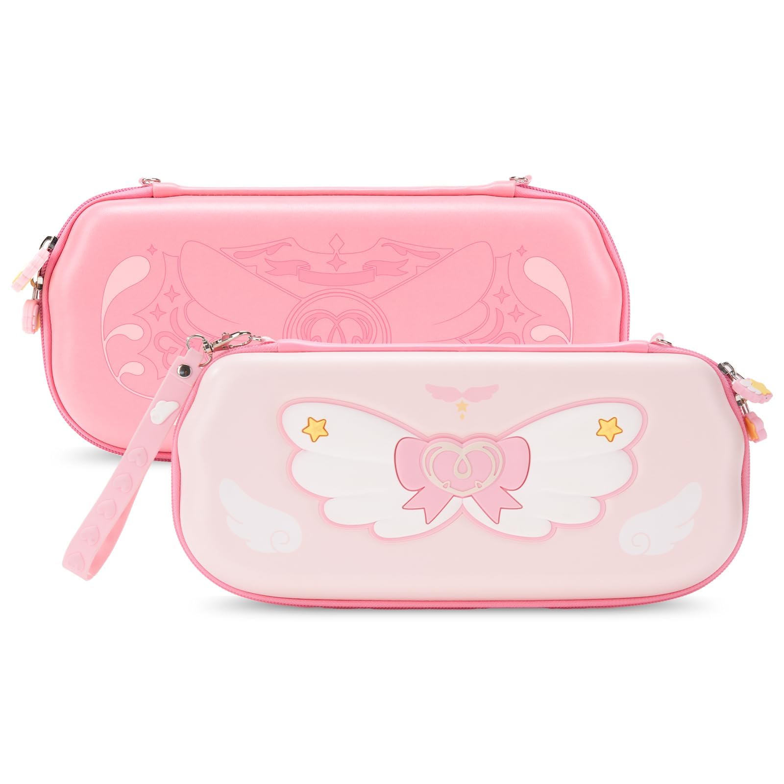 GeekShare Carrying Case Compatible with Switch 2 (2025) 7.9 Inch, Hard-Shell Slim Travel Case with 12 Game Card Slots for Switch 2 Console and Accessories, Pink Cat Ear — view 9