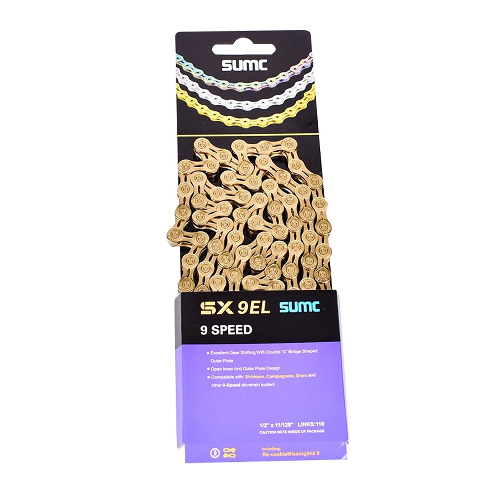 Cadena Bicicleta 9/10/11/12 Velocidades, 116/126 Eslabones, Cadenas para Bicicletas Duradera Ideal para Bicicletas de Carretera o Montaña,9 Speed