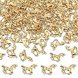 PH PandaHall 100 dijes de caballo corriendo, colgantes de caballo tibetano, colgantes de caballo ecuestre, cuentas de animales para manualidades, pulseras, collares, joyas, manualidades, aleación