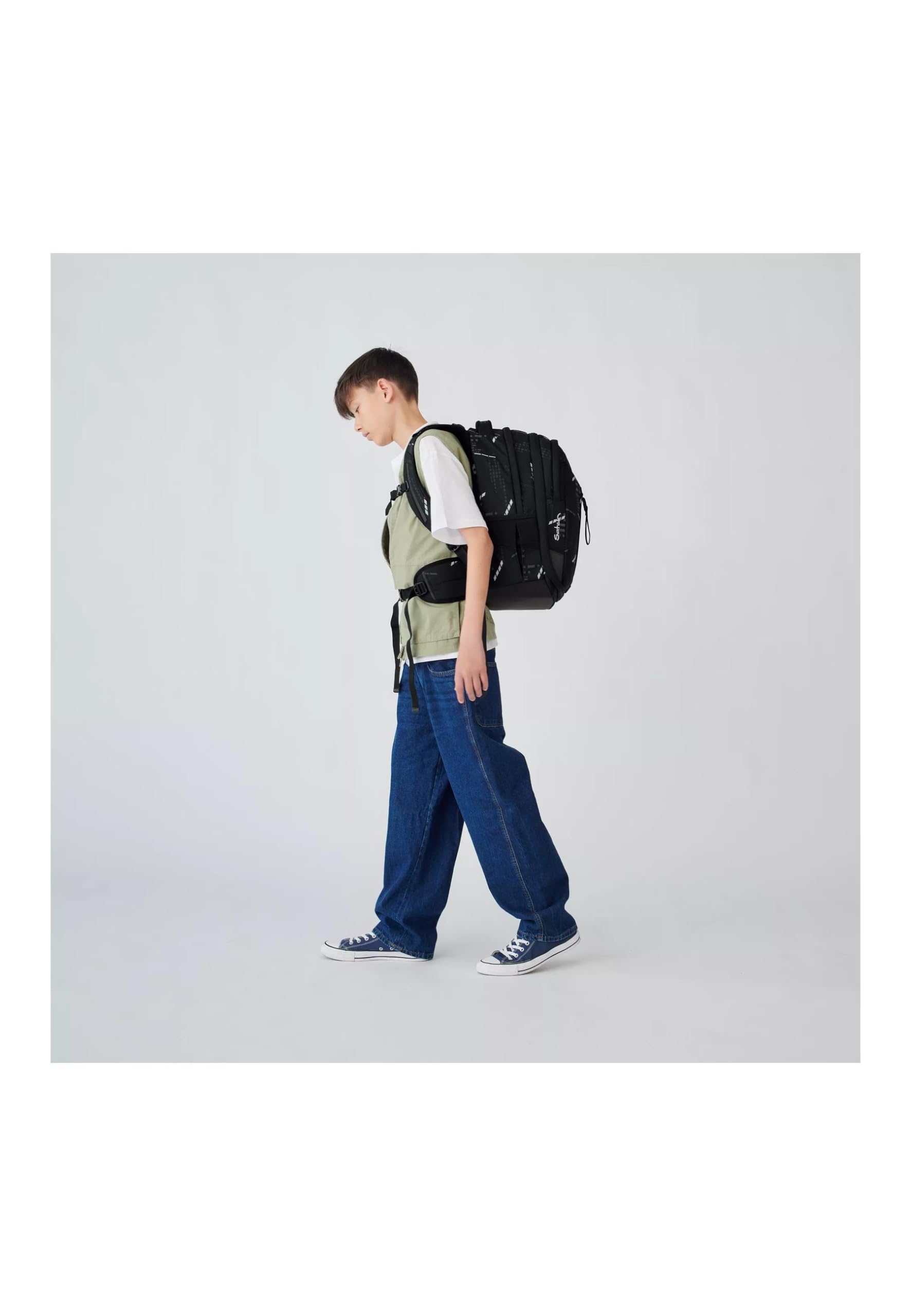 Satch Match Schulrucksack ab 5. Klasse, ergonomisch, erweiterbar auf 35 Liter, standfest, extra Fronttasche