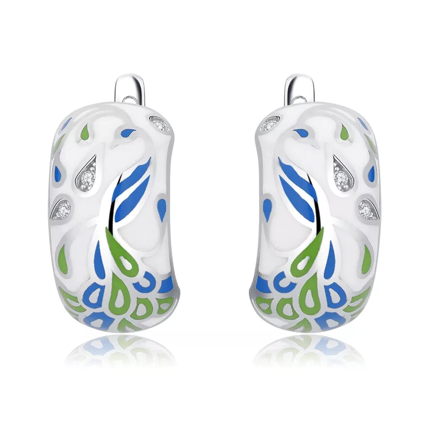 Orecchini a Bottone Argento 925 Cz Orecchini a Bottone con Strass Orecchini da Donna Gioielli