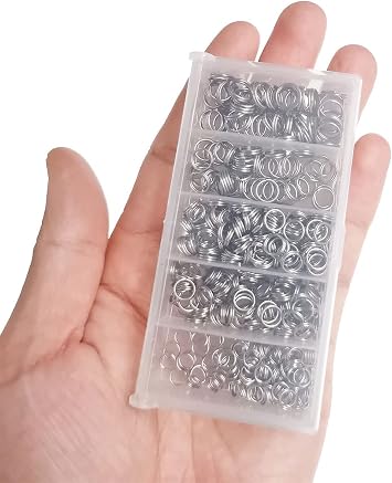 400pcs Stainless Steel Split Rings Kit Fishing Lures Ring Chain Connector with Storage Box