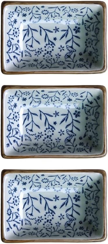 3pcs Sauce Plate Ceramic Seasoning Dish Appetizer Serving Tray