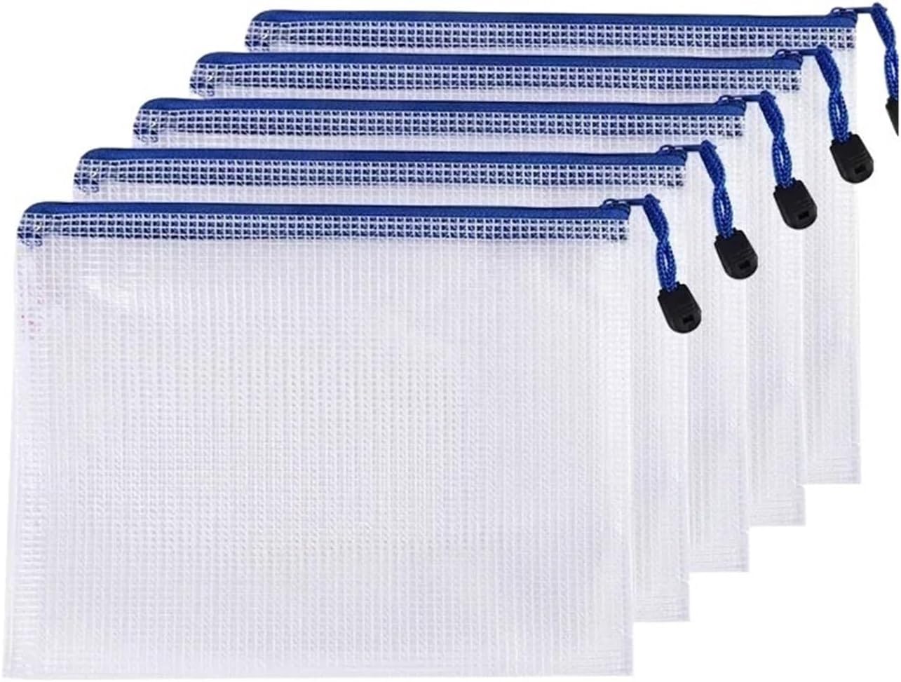 Borse con zip a rete Borsa con cerniera in rete 5 pezzi A4 A5 A6 Borsa for documenti Cartella portaoggetti for cancelleria Cartella con cerniera in rete Cartelle portadocumenti con cerniera Forniture
