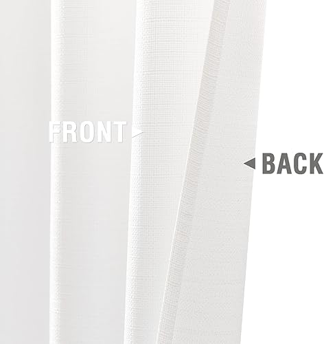 Miniatura 3 de JINCHAN Cortinas de lino con textura casual para sala de estar, ojales en la parte superior, cortinas de ventana para filtrado de luz, paneles para