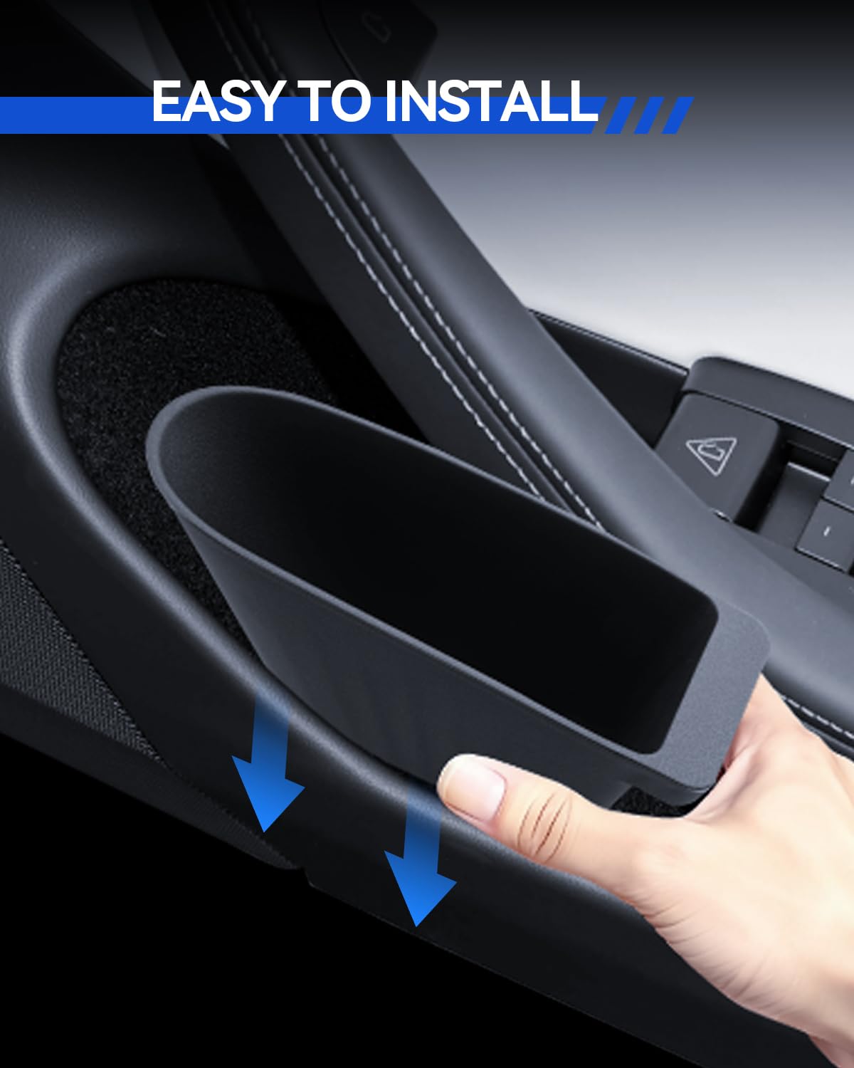 2 Pcs Autotür Mülleimer für Tesla Model 3 2024-2026 Innenraum Mülleimer Seitentasche Schlitz-Aufbewahrungsbox Wasserdichtes TPE Passgenau für Model 3 Highland Praktisches Autozubehör (Schwarz)