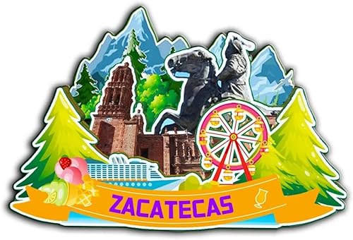 Zacatecas - Imán de madera para nevera, diseño de México, monumentos 3D, recuerdos coleccionables, decoración hecha a mano -2320