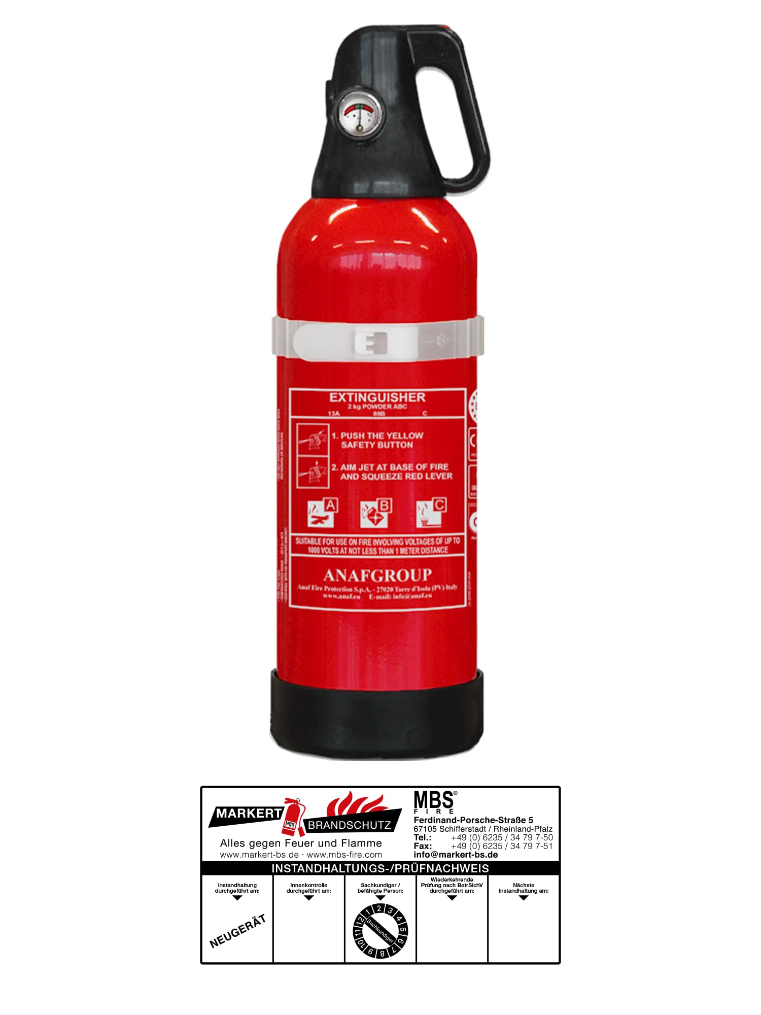 4X 2kg ABC Pulver Feuerlöscher Pulverlöscher KFZ Autofeuerlöscher Alubehälter