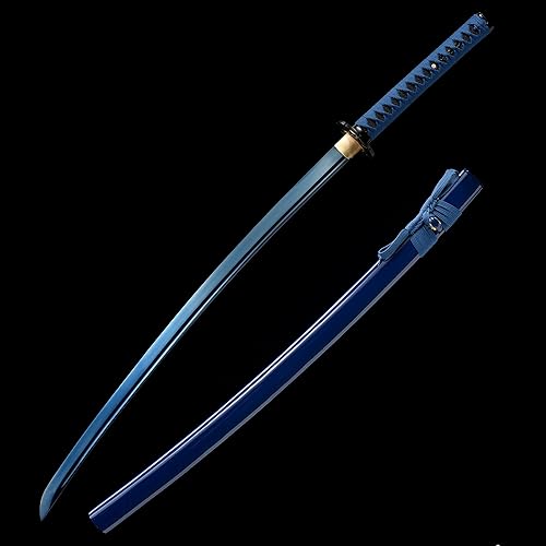 Miniatura 9 de Espada katana tradicional forjada a mano con calor y arcilla templada  Real 10601095 T10 de acero de alto carbono afilada  Prácticas espadas samurái