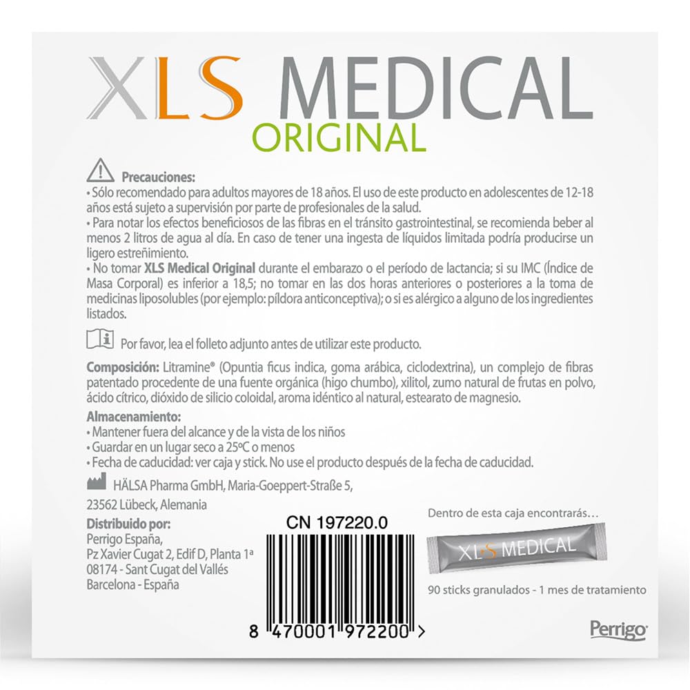XLS Medical Original - 90 Sticks. Tratamiento De 1 Mes, color Blanco, 90 Unidad, 150 g