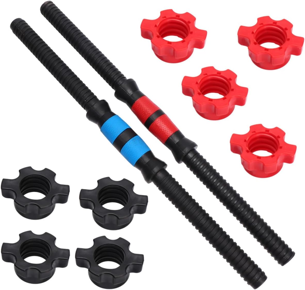 Dumbbell Connecting Rod Barbell Replacement Rod for Home Gym Includes Red Blue Dumbbell Bar with Red