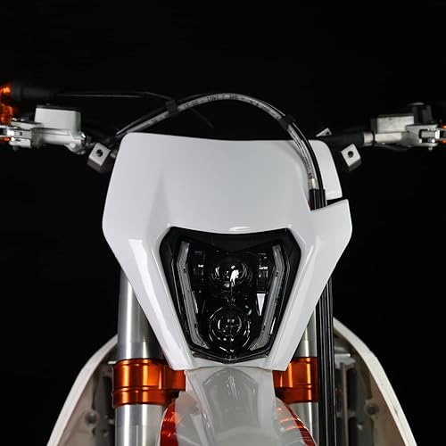 Vista 17 de CHANGCHENG Faro delantero LED universal de 66 W, 3000 lúmenes, para la mayoría de los scooters de Pit Bike de 66 W, 3000 lúmenes, color naranja