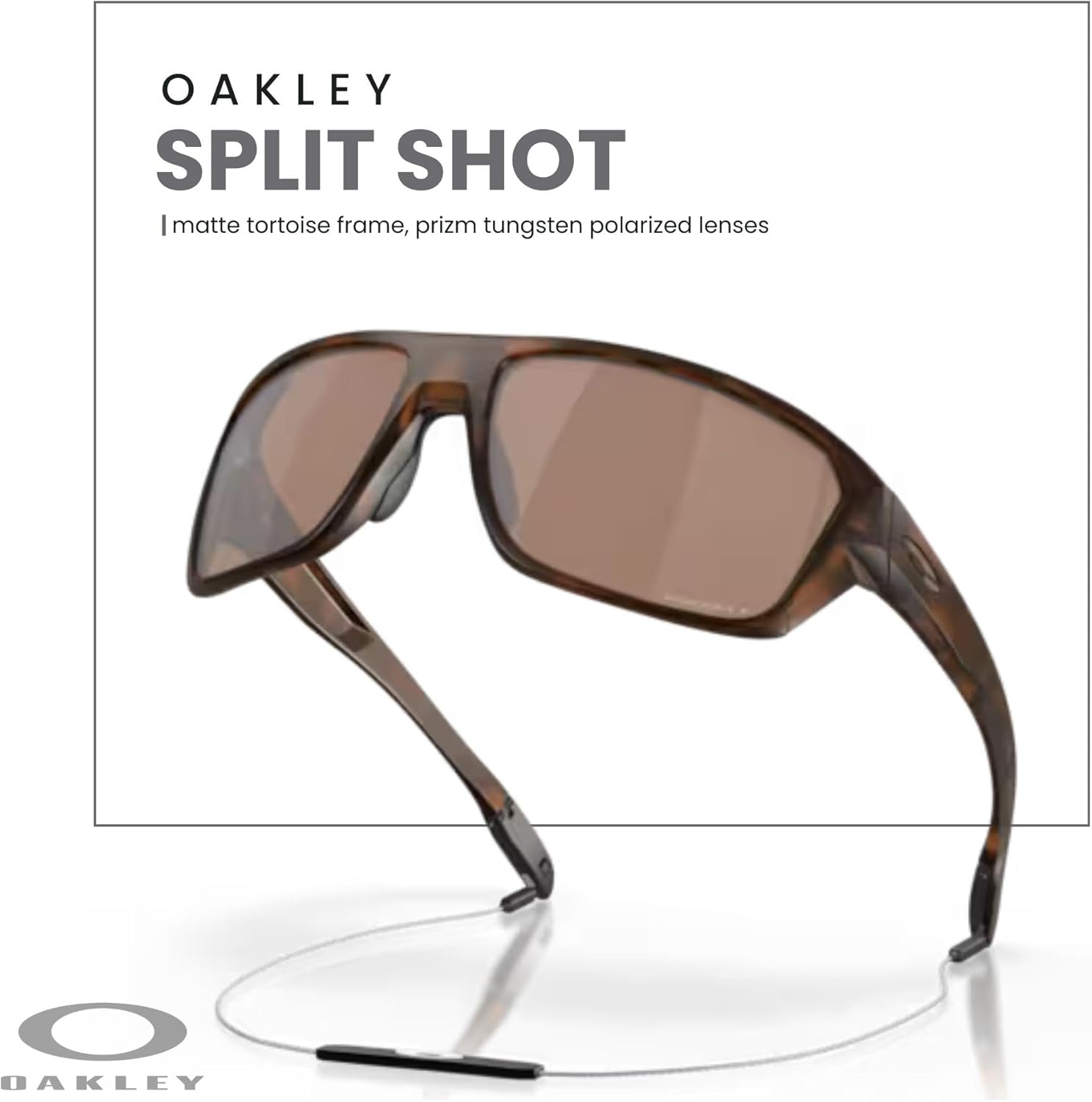 Oakley Split Shot OO9416 Rectangular Sunglasses for Men+ Bundle Accessory Leash Kit, Microfiber Pouch