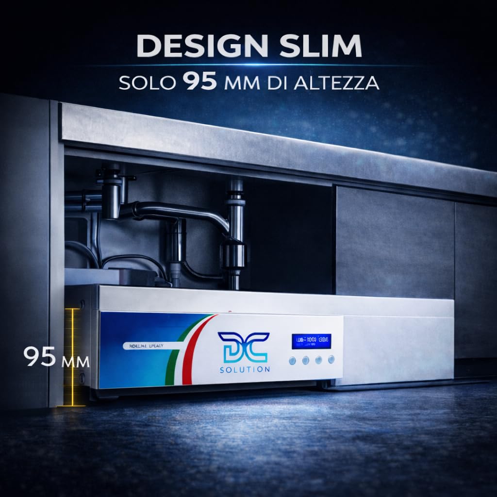 DC OSMO ELITE 100 – Depuratore Acqua a Osmosi Inversa 100 L/h con Display LCD – Sistema Premium Sotto Zoccolo Made in Italy