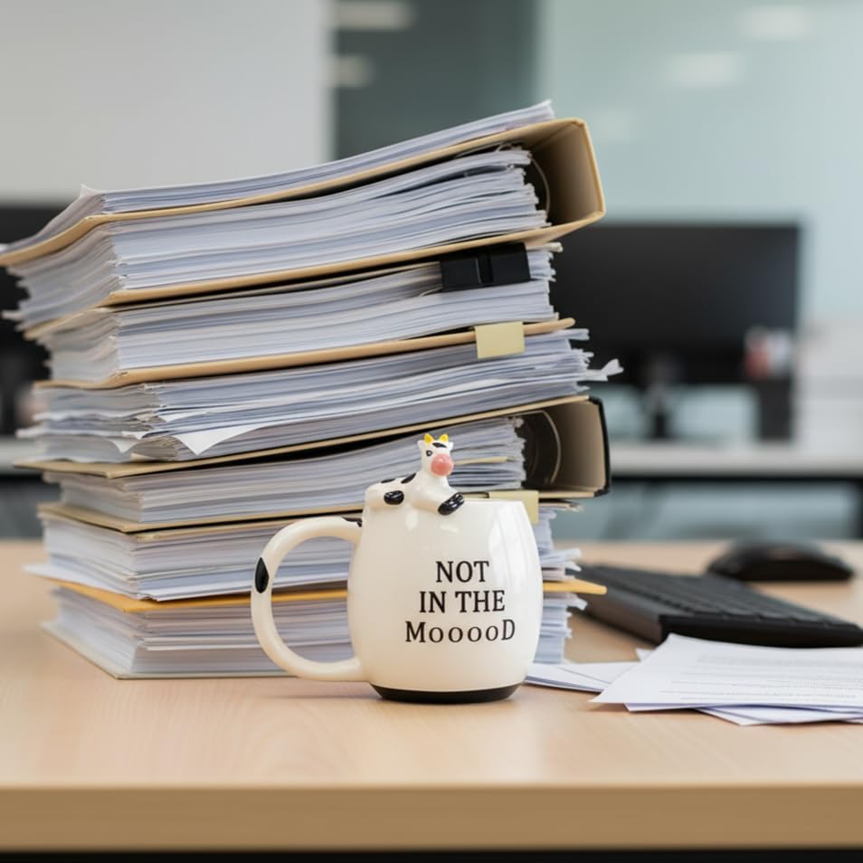 Decodyne Funny Cow Coffee Mug, White Elephant Gifts for Adults, Gag Gifts for Adults, Cute Stuff For Women and Men, Funny Coworker Office, Cool Stuff - 14 Ounce - Image 5