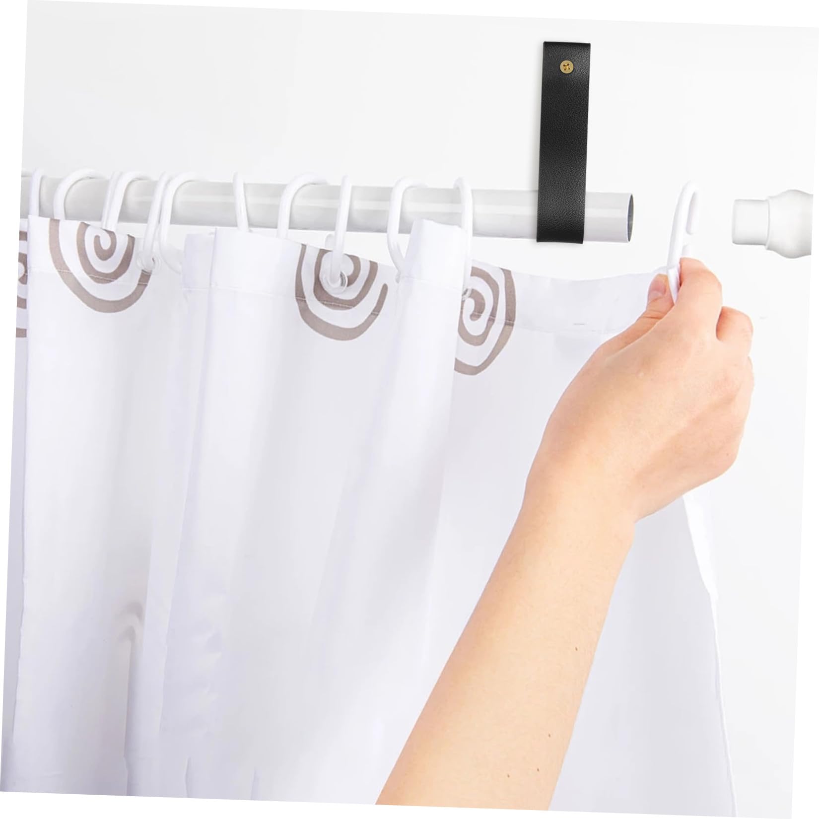 iplusmile 4 Pièces Crochets Muraux en Cuir pour Tringles à Rideaux, Design Monté au Mur, Installation Facile, Adaptés pour Salle de Bain Cuisine, Style Bohème, Dimensions 4.72x0.98x0.79