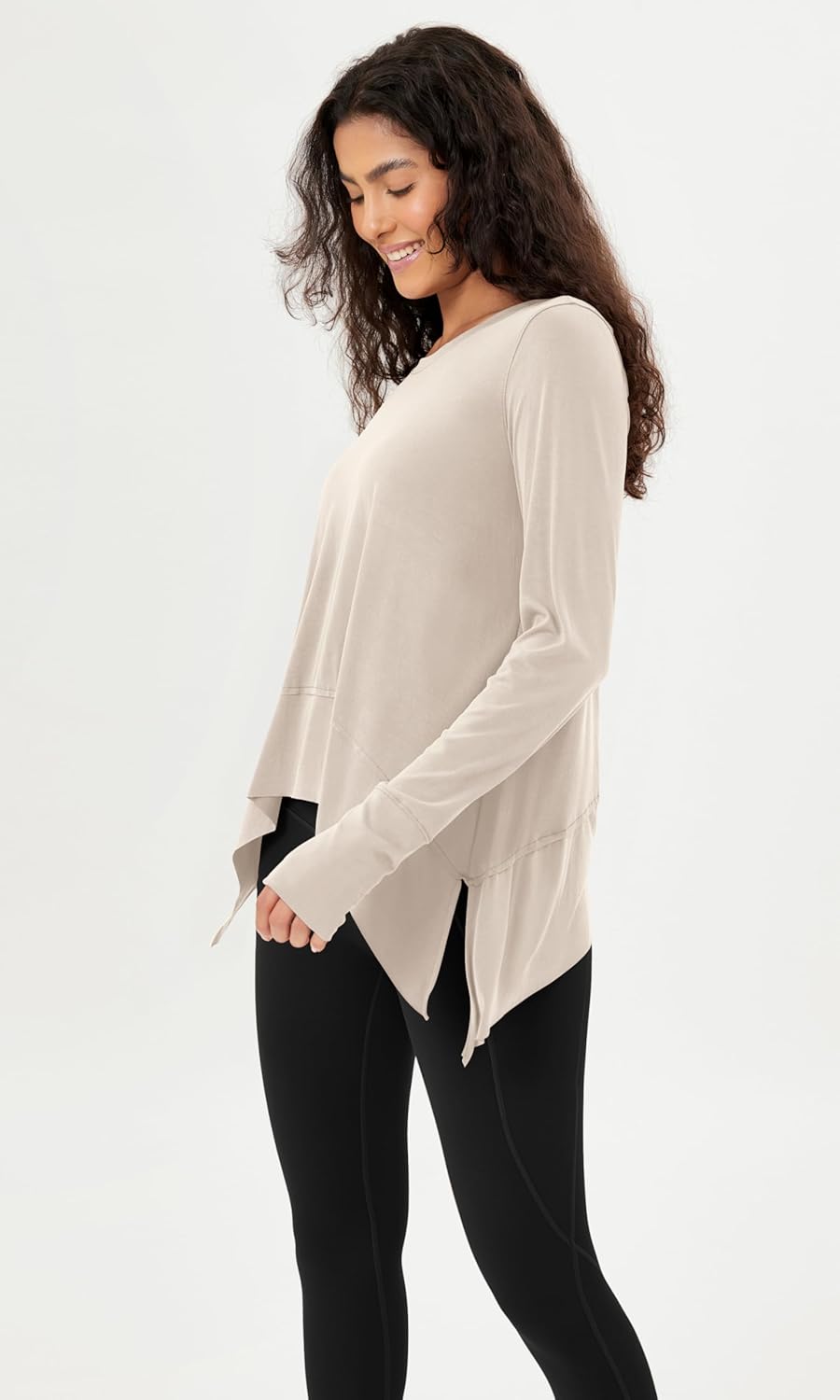 ODODOS Women's Modal Soft Long Sleeve Tee with Thumb Hole Athletic Gym Workout Tops Yoga Shirts - Image 2