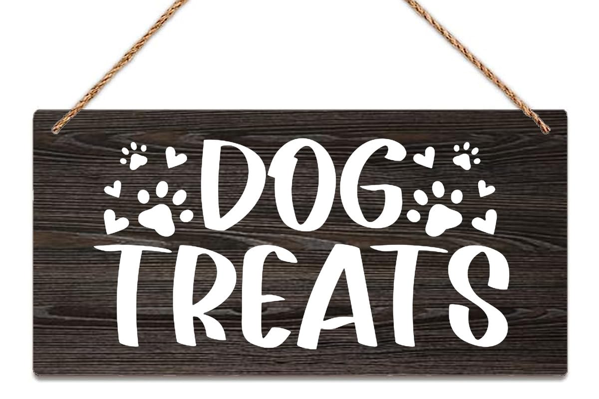 Wall Art Decor Wooden Sign Dog Treat Sign Treat Sign Dog Bone Sign Treat Jar Sign Dog Perfect For Farmhouse Style Rustic Decor 12 X 6 Inch