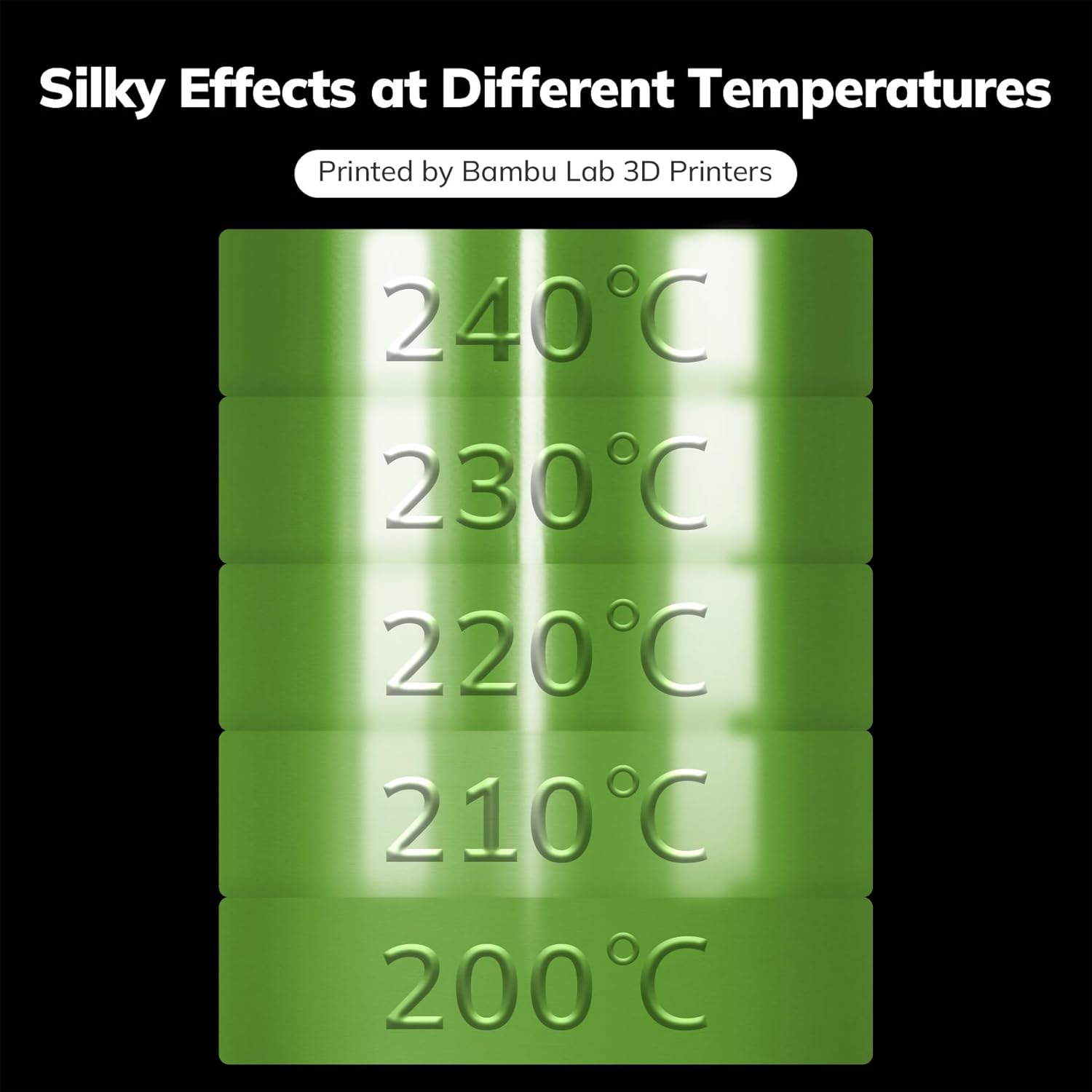 AMOLEN Silk PLA Filament 1.75mm 3D Printer Filaments, Accuracy ±0.02mm Shiny Filament for 3D Printing, 1kg(2.2lbs) Spool, Compatible with Most FDM Printer - Image 7