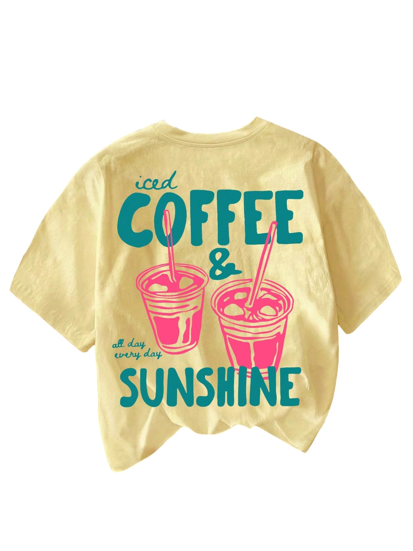 RoseSeek Women's Graphic Letter Tee Crew Neck Trendy Summer Vintage T Shirt