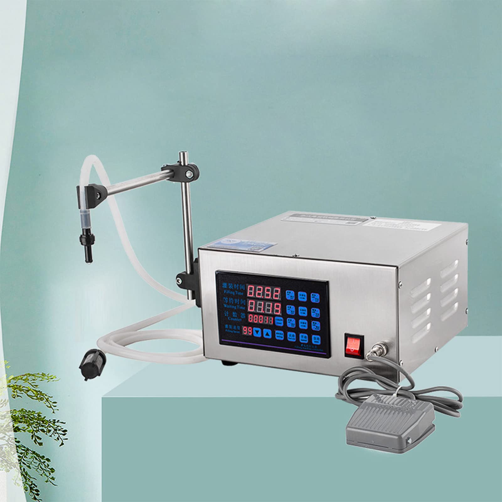 Riempitrice automatica per liquidi da 5 a 1000 ml, con conteggio automatico, pannello di controllo LED e design anti-goccia, per profumi, miele, oli, ecc.