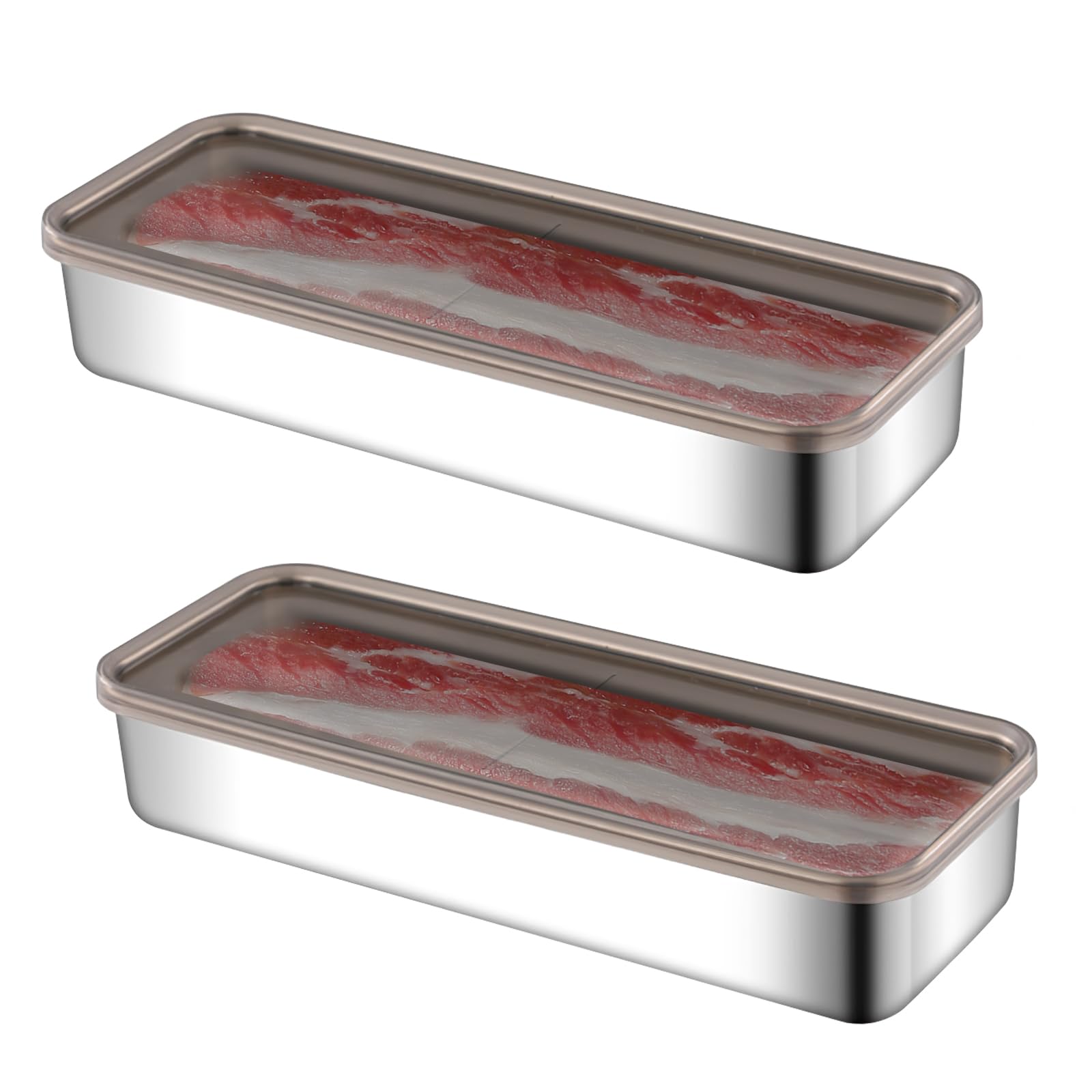 Toothbace 2PCS Bacon Storage Box for Fridge, 10.5 * 4 Inch Bacon Keeper
