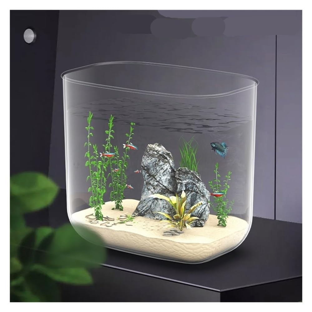 Aquarium Wohnzimmer-Aquarium, kleines, transparentes Acryl-Tisch-Aquarium ohne Rahmen