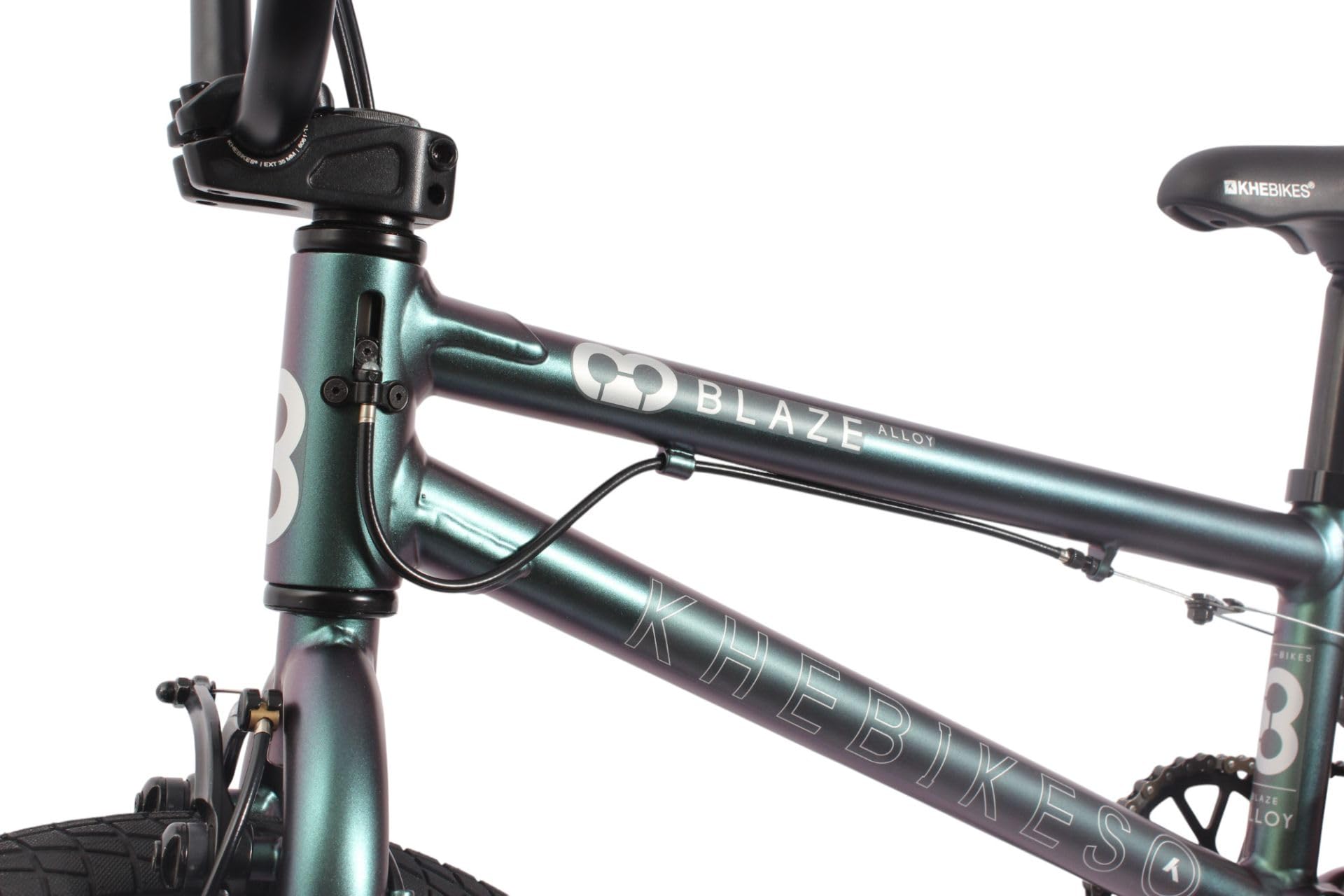 KHE Blaze Vélo BMX 2025 18" - Cadre en aluminium - Poids léger de 9,3 kg - Peinture à tongs - Rotor Affix - Freins en U - BMX freestyle pour enfants et adolescents (125 à 145 cm)