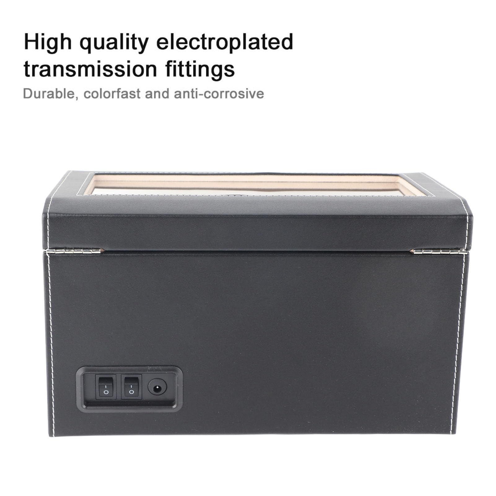 Annadue 4-in-1-Uhrenbeweger für Automatikuhren, Leiser Motor, 6 Fächer, Antimagnetisch, mit 10 Kapazitäten, Schwarz