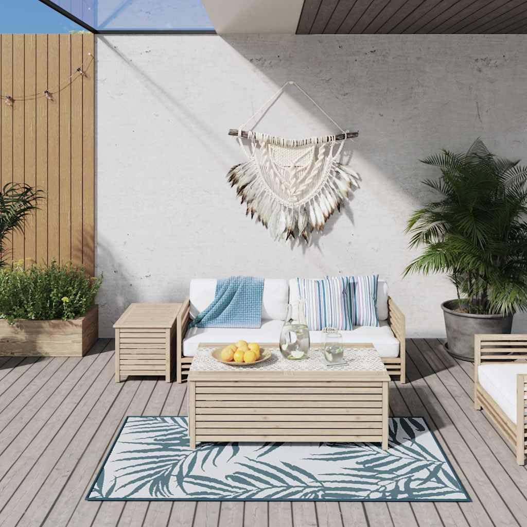 vidaXL Alfombra de Exterior Gris y Verde Agua Reversible 80x150 cm