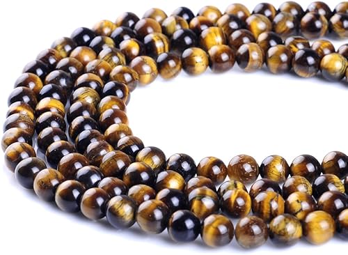 Miniatura 5 de Ruilong - Excelente cuentas de piedra de ojo de tigre, cuentas sueltas de piedra natural para hacer joyas, cuentas sueltas de 0.236 pulgadas, 0.315
