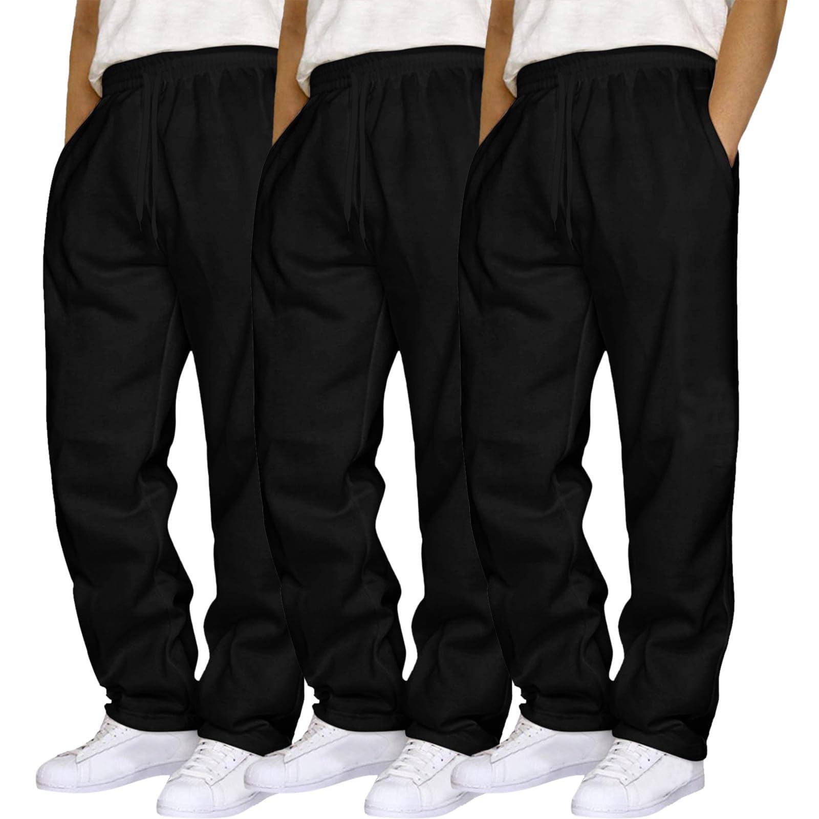 Pantalon Chandal Hombre Recto Transpirable Pantalones Chándal Hombre con Cordón Ajustable Cintura para Gimnasio Running Paseos Ocio Y Uso Diario