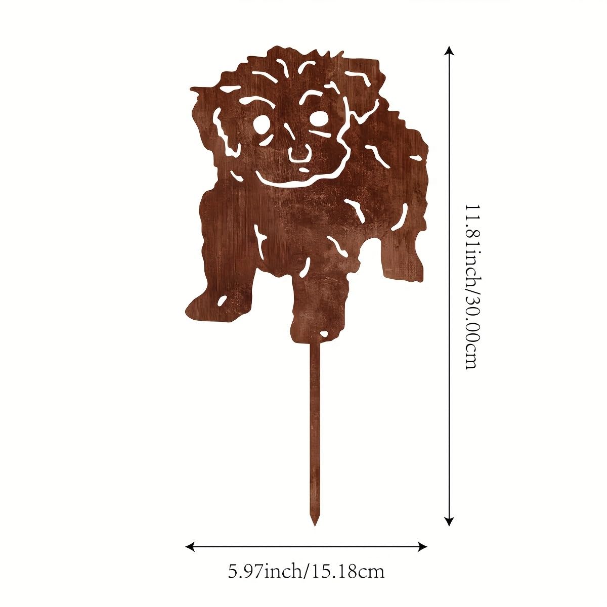 Piquet décoratif de Jardin en métal rouillé en Forme de Chien, décoration extérieure Durable avec Un Adorable Motif Animal, Piquet de 30 cm pour terrasses et patios