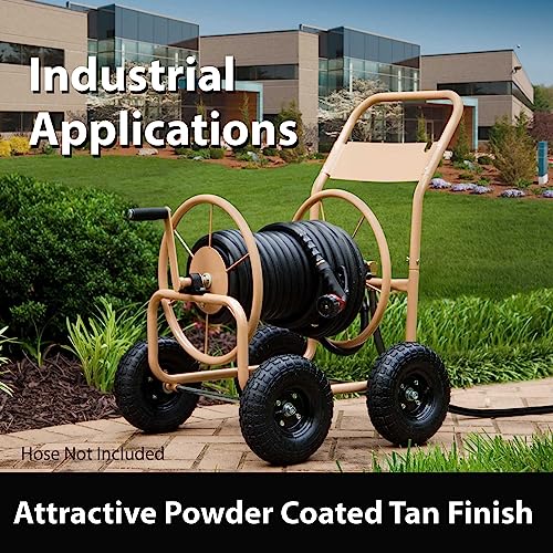 Liberty Garden 870-M1-2 Industrial 4 Wheel 300 Foot Of 0.625 Inch Hose Steel Frame Water Hose Reel Cart For Backyard, Garden thumb #3