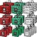 Silkfly 36 Pack Mixed Sizes Christmas Gift Bags Christmas Tote Bags Non Woven Buffalo Plaid Reusable Bags with Handles Christmas Bags Xmas Grocery Shopping Gift Wrap Bags for Holiday Xmas Event Party