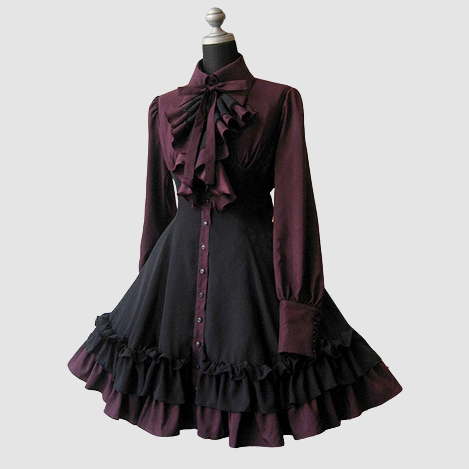 Damen Kleider Punk Lolita Steampunk Gothic Kostüm Kleider Schleifenkleid Renaissance Einschulungskleid Cosplay Party Dress Lolita Kleid Rock Sommerkleider Lolita Süßes Kleid