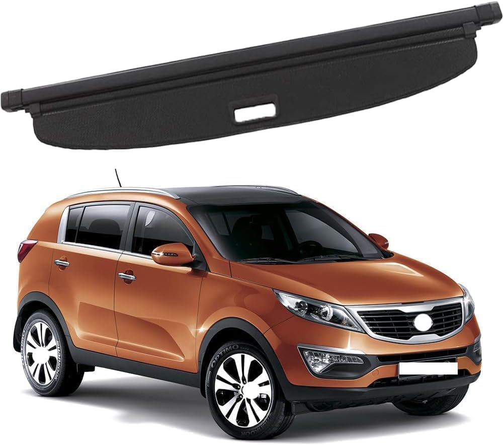 liufangfc Retractable Cargo Cover for Kia Sportag 2010-2015, Waterproof Boot Privacy Parcel Shelf - Easy No-Drill Install