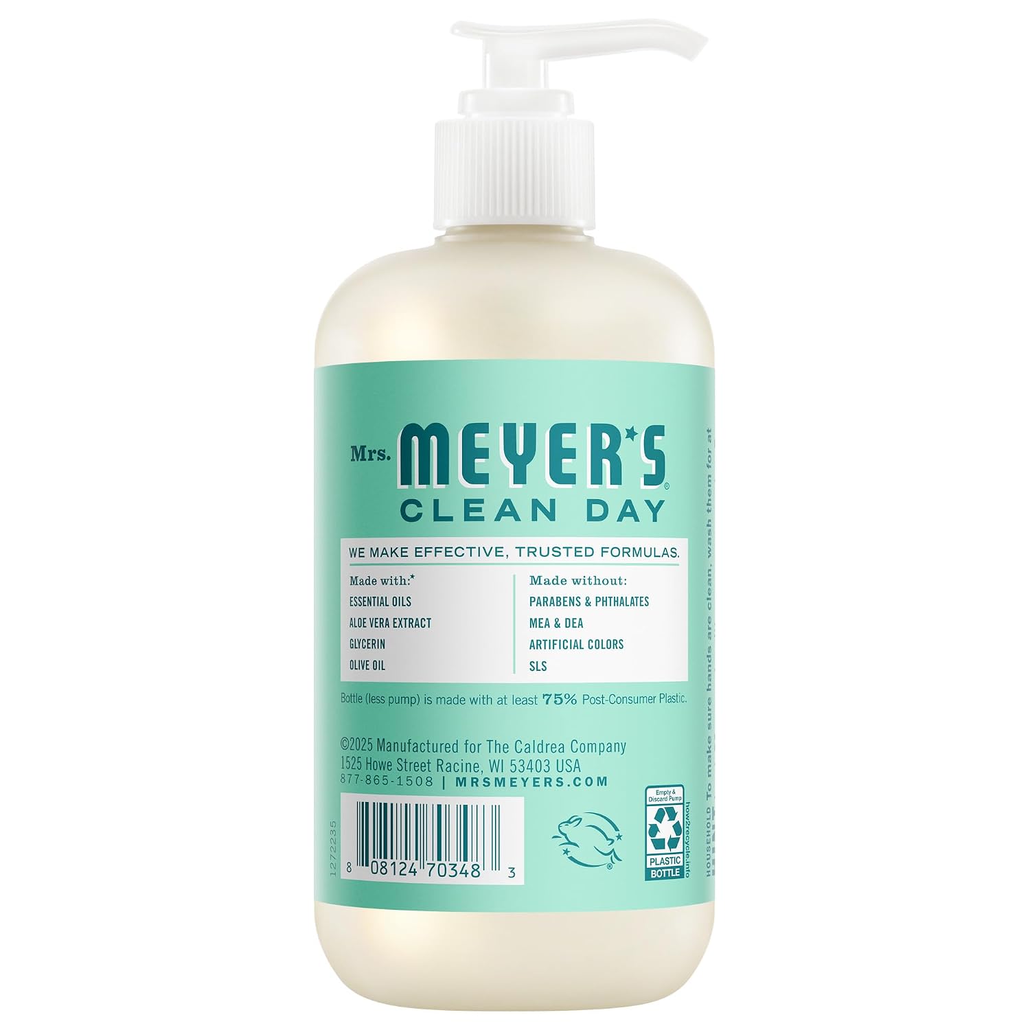 Mrs. MEYER'S CLEAN DAY Hand Soap, Mint Scent, 12.5 Fl Oz Bottle (Pack of 6)